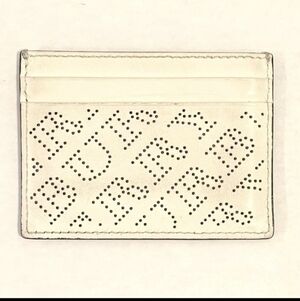 Beautiful Cream-White Leather Burberry card holder wallet